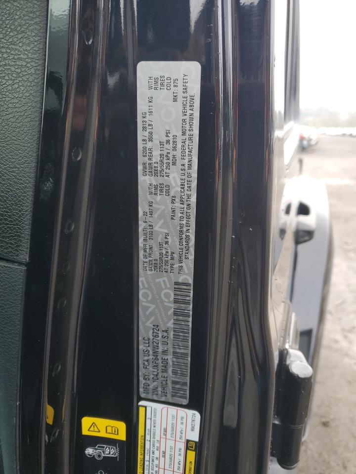 2022 JEEP WRANGLER UNLIMITED SAHARA 4XE VIN:1C4JJXP64NW276724