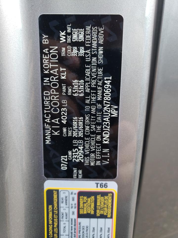2022 KIA SOUL LX VIN:KNDJ23AU2N7806941