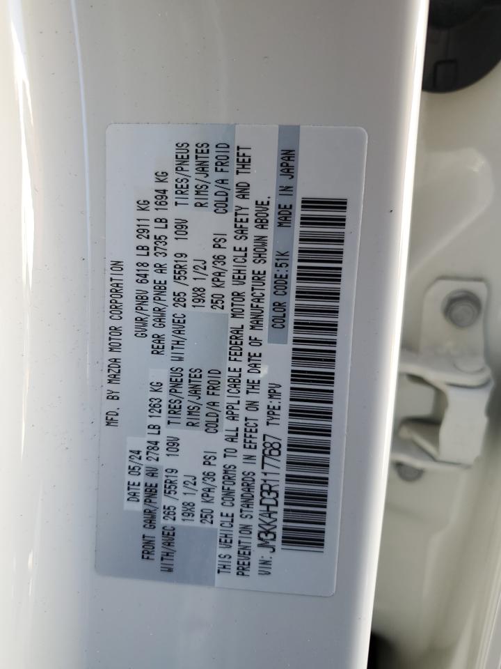 2024 MAZDA CX-90 SELECT VIN:JM3KKAHD3R1177687