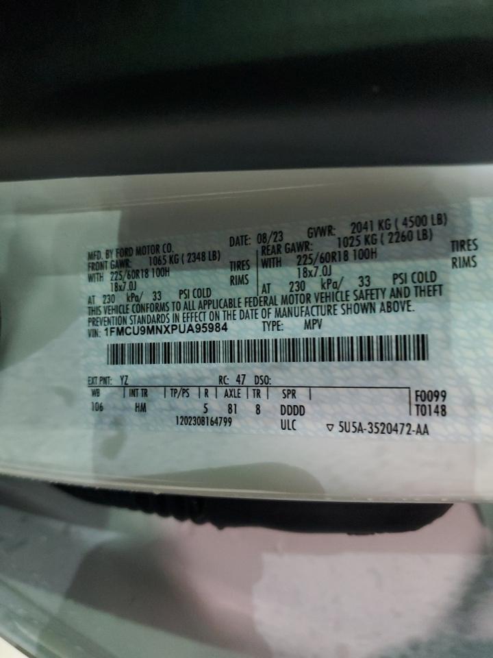 2023 FORD ESCAPE ST LINE VIN:1FMCU9MNXPUA95984