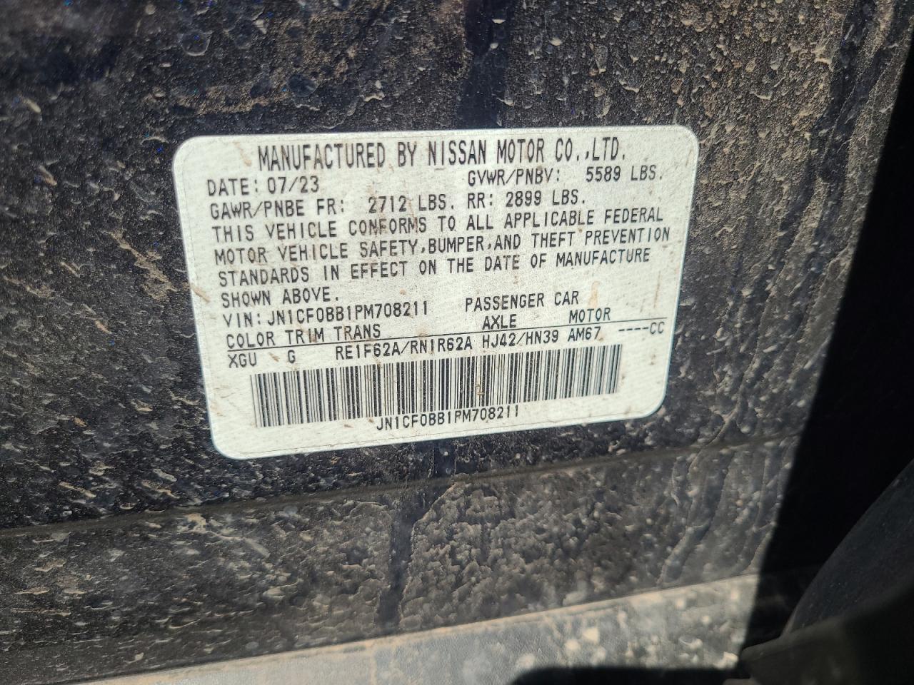 2023 NISSAN ARIYA ENGAGE VIN:JN1CF0BB1PM708211