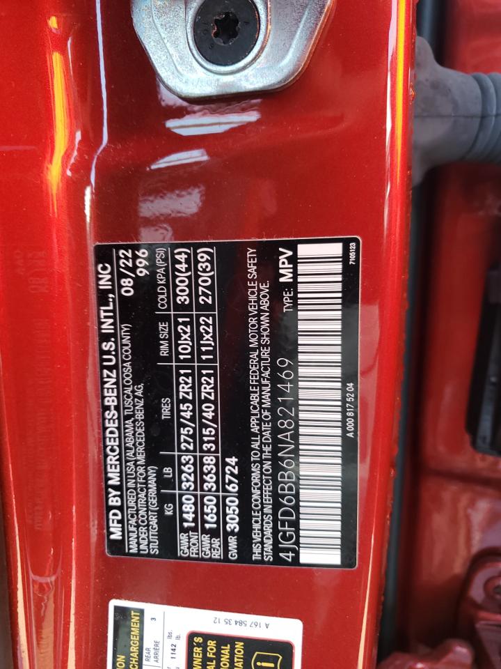 2022 MERCEDES-BENZ GLE COUPE AMG 53 4MATIC VIN:4JGFD6BB6NA821469