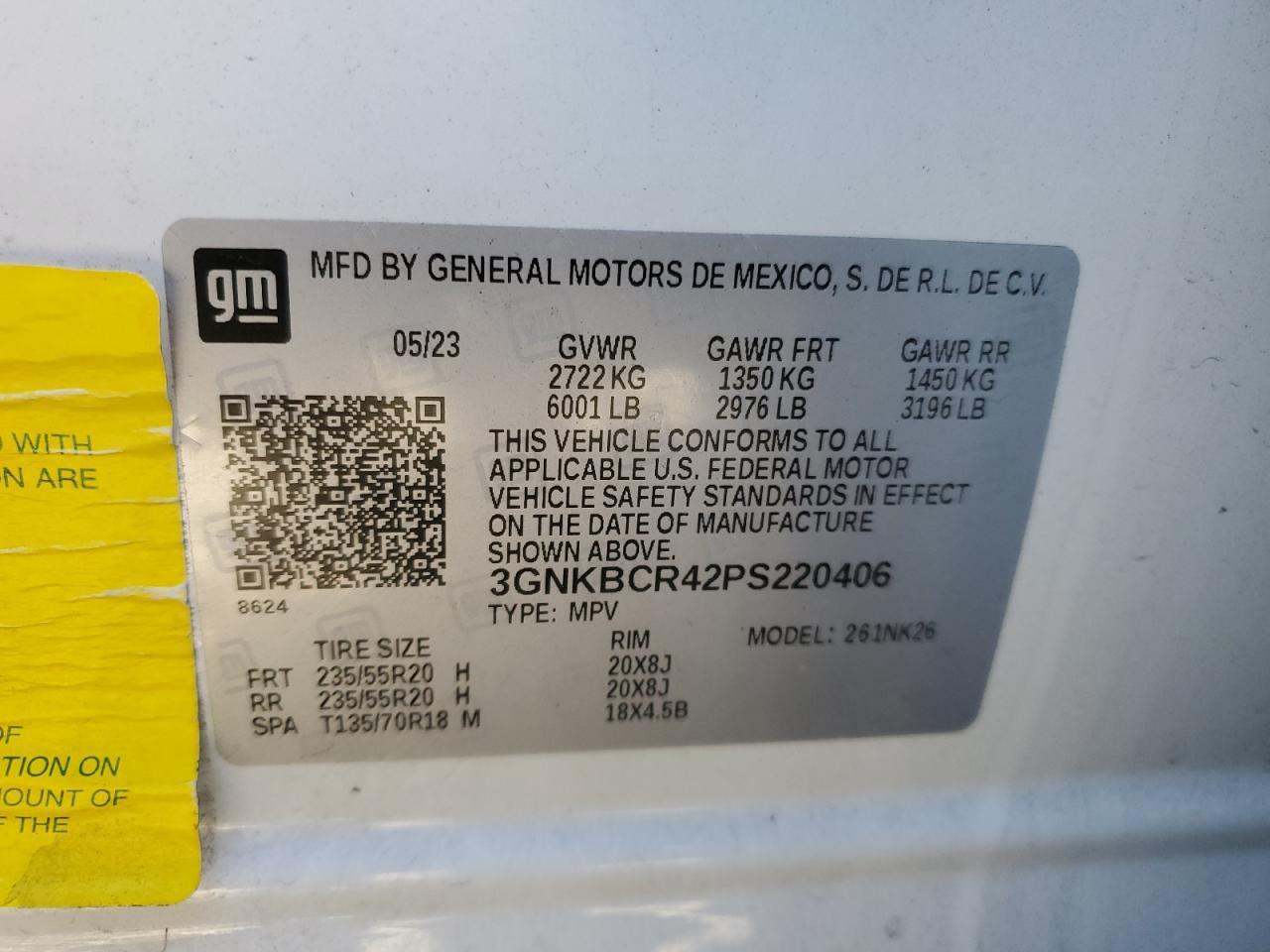 2023 CHEVROLET BLAZER 2LT VIN:3GNKBCR42PS220406