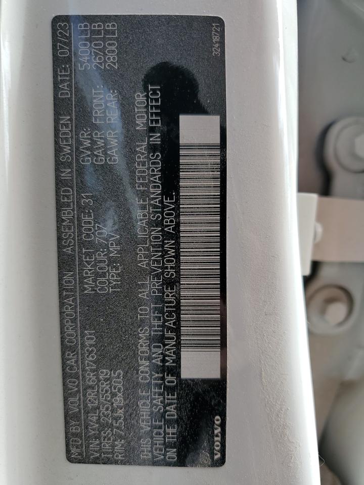 2024 VOLVO XC60 PLUS VIN:YV4L12RL6R1763101