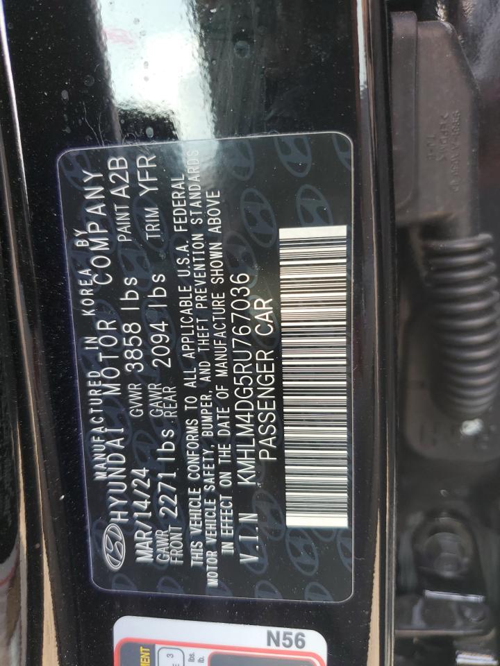 2024 HYUNDAI ELANTRA SEL VIN:KMHLM4DG5RU767036