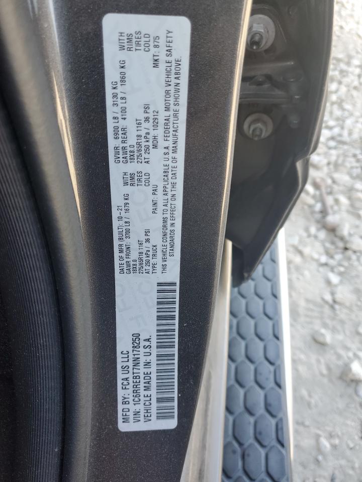 2022 RAM 1500 BIG HORN/LONE STAR VIN:1C6RREBT7NN178250