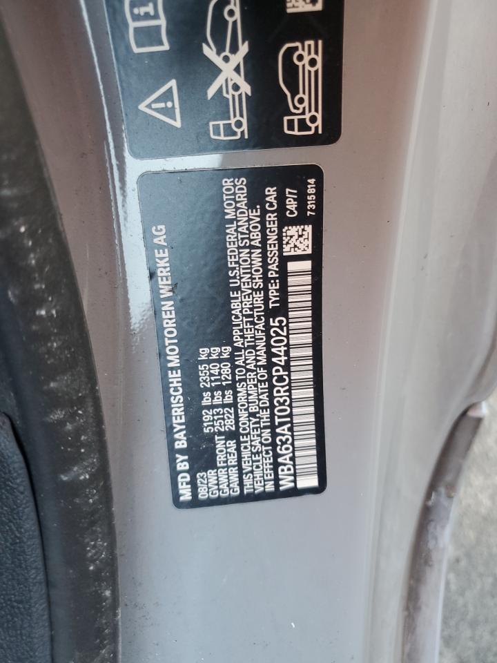 2024 BMW M440XI VIN:WBA63AT03RCP44025