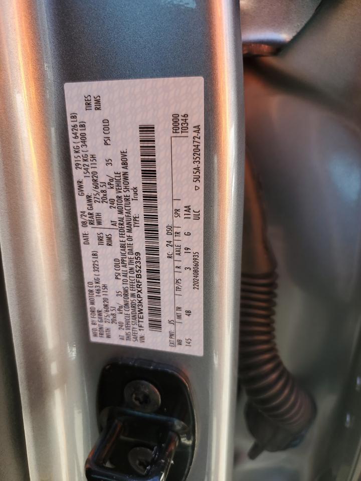 2024 FORD F150 XLT VIN:1FTEW3KPXRFB52359