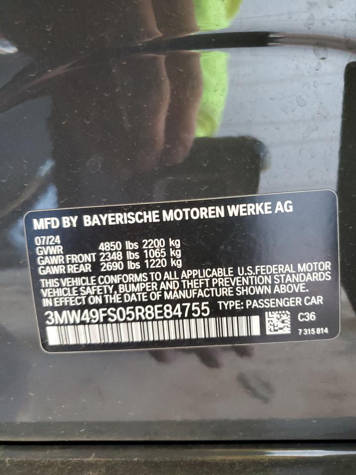 2024 BMW M340I VIN:3MW49FS05R8E84755