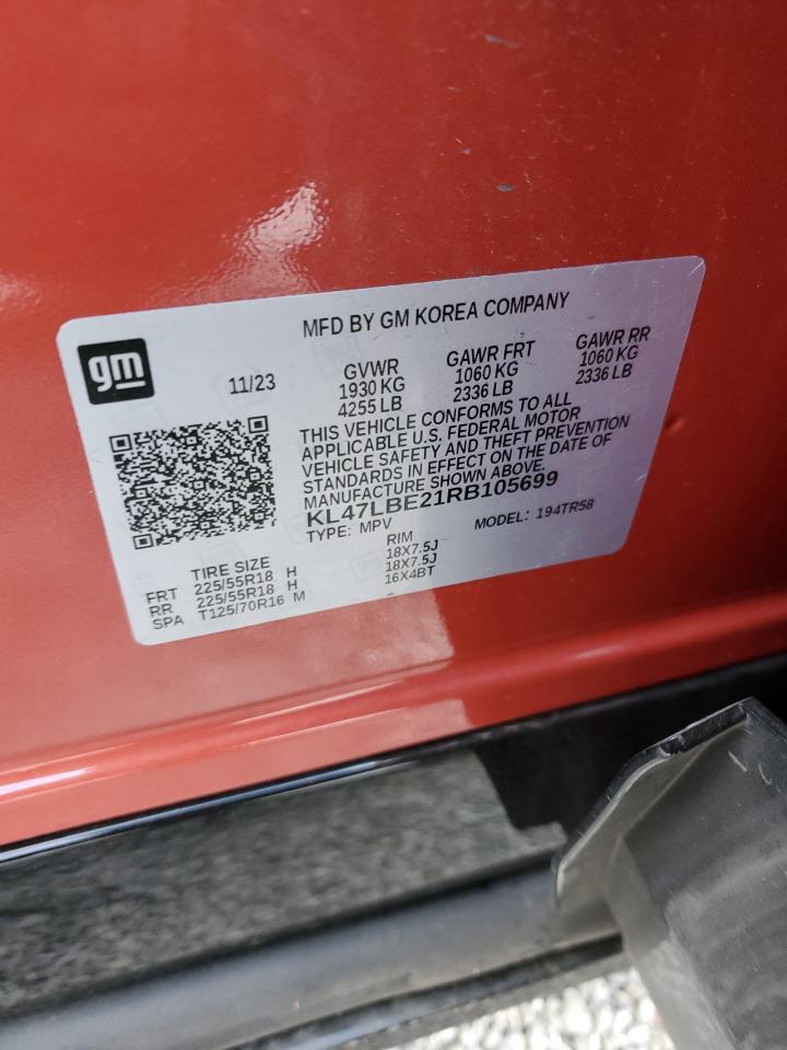 2024 BUICK ENVISTA SPORT TOURING VIN:KL47LBE21RB105699