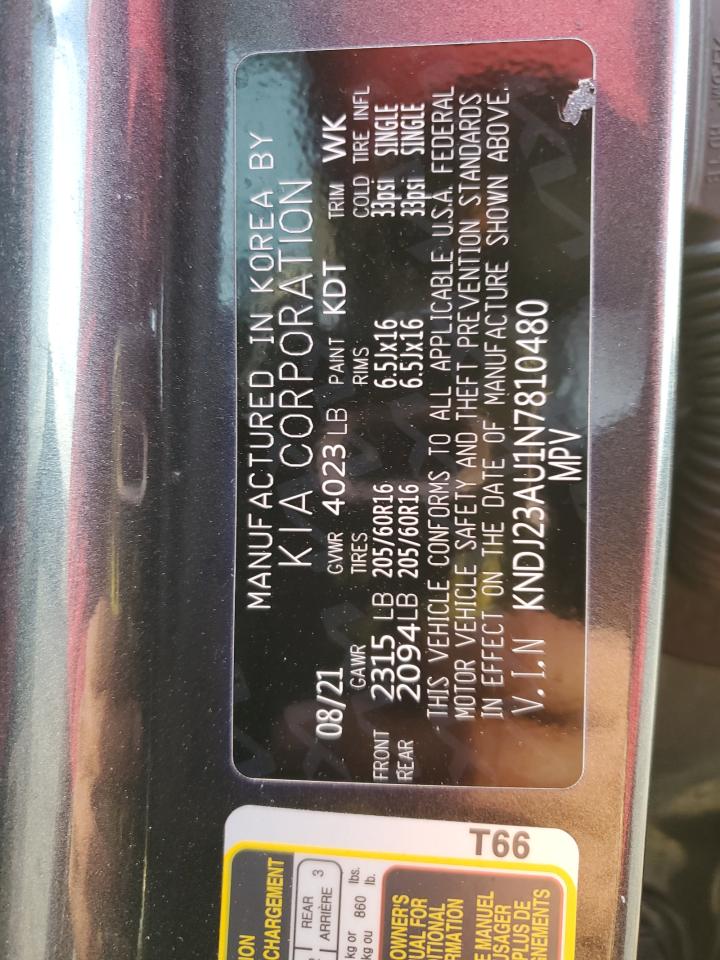 2022 KIA SOUL LX VIN:KNDJ23AU1N7810480