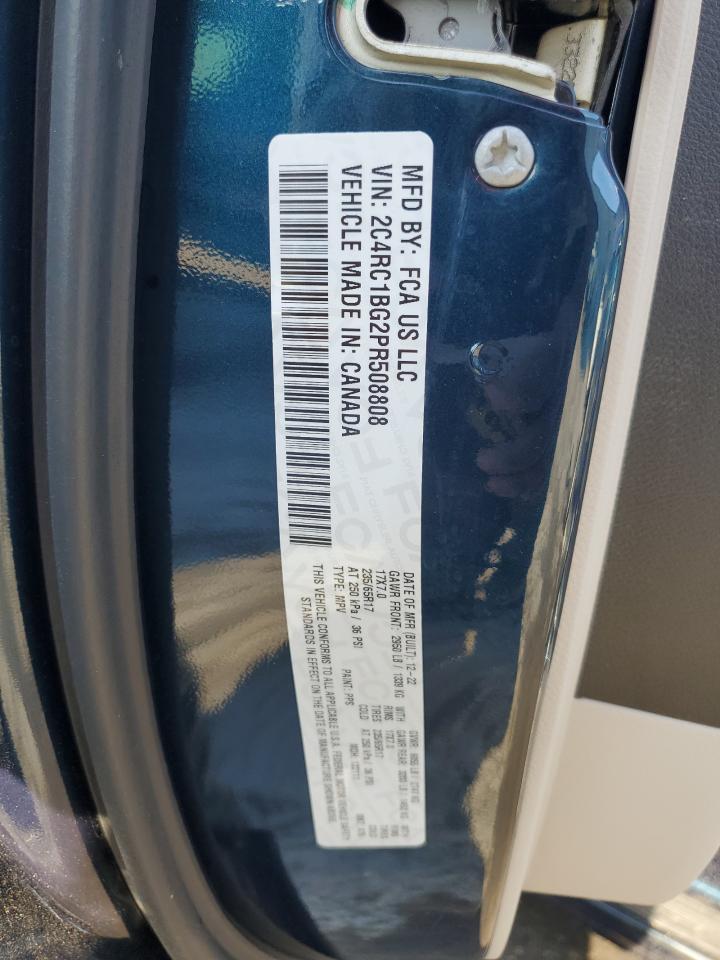 2023 CHRYSLER PACIFICA TOURING L VIN:2C4RC1BG2PR508808