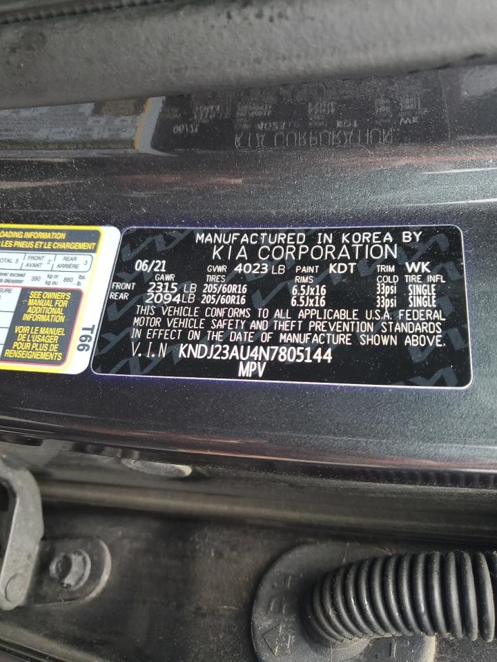 2022 KIA SOUL LX VIN:KNDJ23AU4N7805144