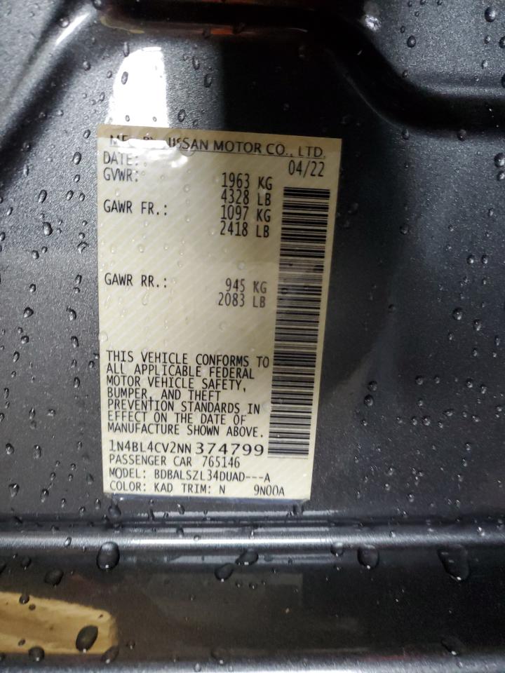 2022 NISSAN ALTIMA SR VIN:1FMFK15528LA27656