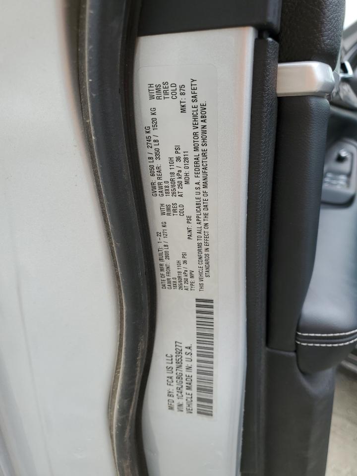 2022 JEEP GRAND CHEROKEE LIMITED VIN:1C4RJGBG7N8539277