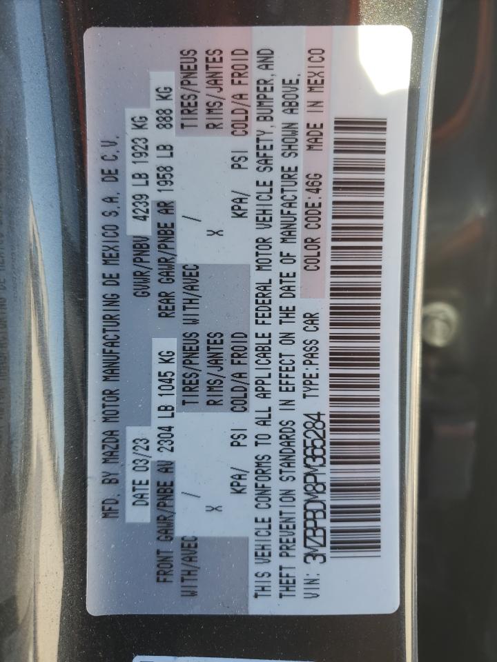 2023 MAZDA 3 PREMIUM VIN:3MZBPBDM8PM365284