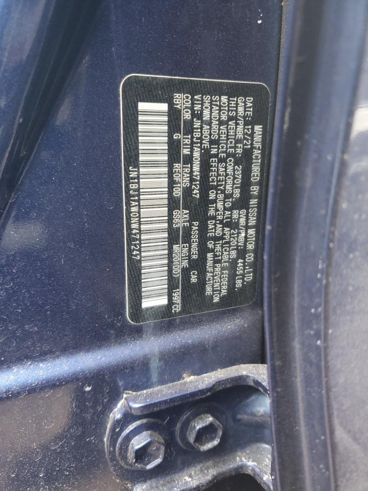 2022 NISSAN ROGUE SPORT S VIN:JN1BJ1AW0NW471247