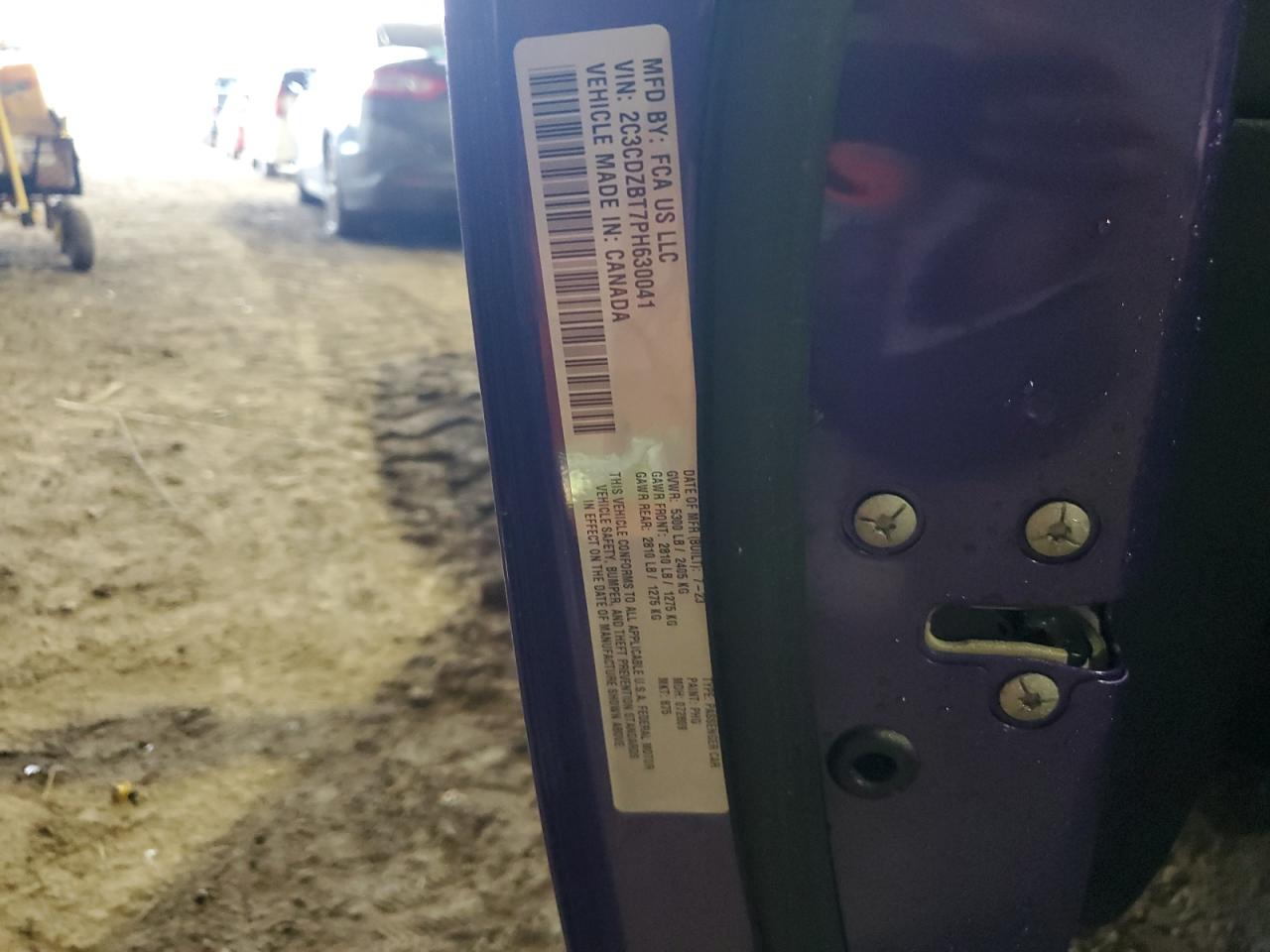 2023 DODGE CHALLENGER R/T VIN:2C3CDZBT7PH630041