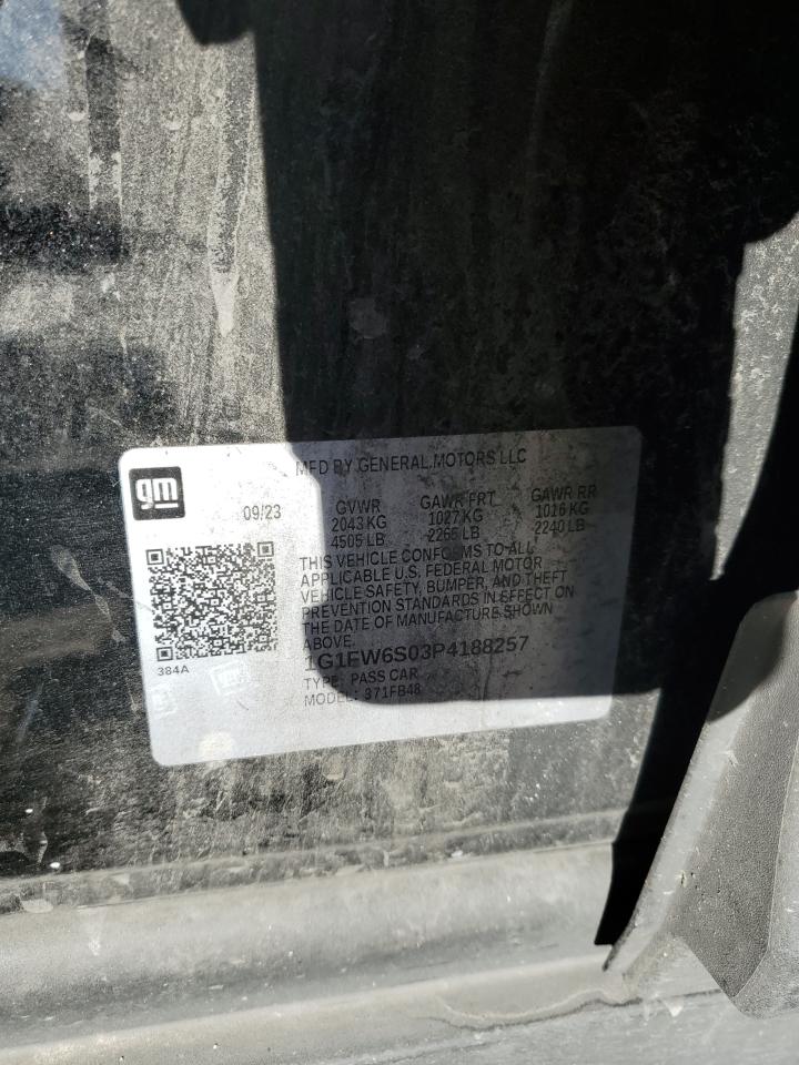 2023 CHEVROLET BOLT EV 1LT VIN:1G1FW6S03P4188257