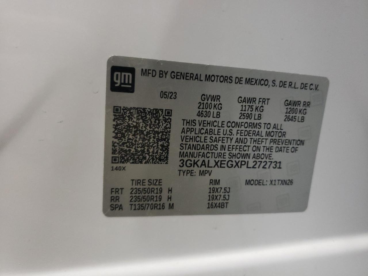 2023 GMC TERRAIN DENALI VIN:3GKALXEGXPL272731
