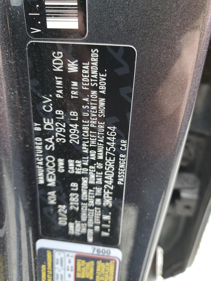 2024 KIA FORTE LX VIN:3KPF24AD5RE754464