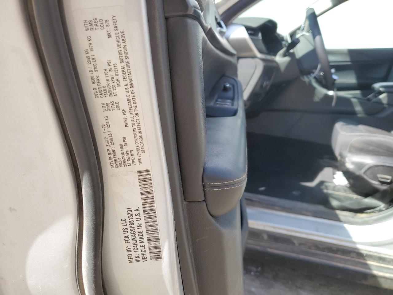 2023 JEEP GRAND CHEROKEE L LAREDO VIN:1C4RJKAG9P8813201
