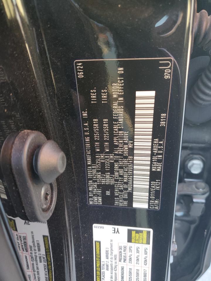 2024 TOYOTA COROLLA CROSS XLE VIN:7MUDAAAG1RV097418