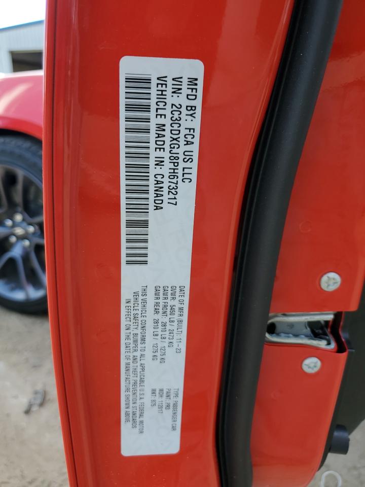 2023 DODGE CHARGER SCAT PACK VIN:2C3CDXGJ8PH673217