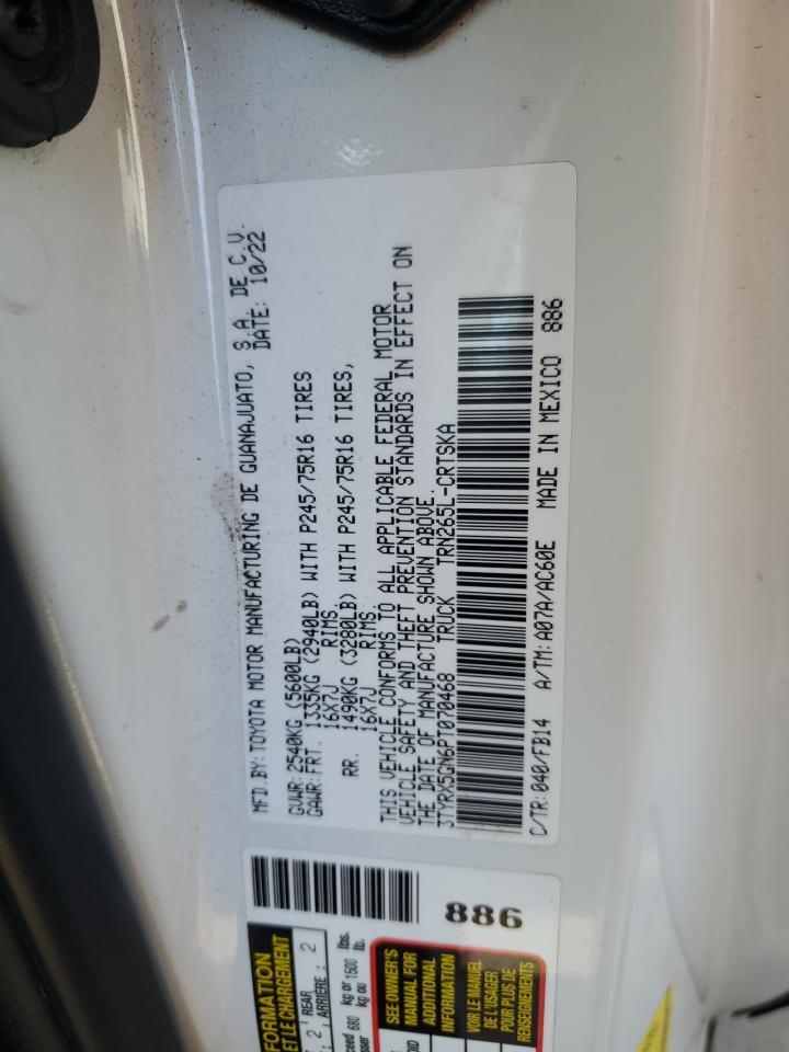 2023 TOYOTA TACOMA ACCESS CAB VIN:3TYRX5GN6PT070468