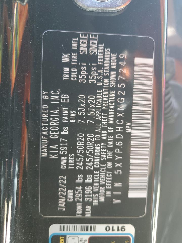 2022 KIA TELLURIDE S VIN:5XYP6DHCXNG257249