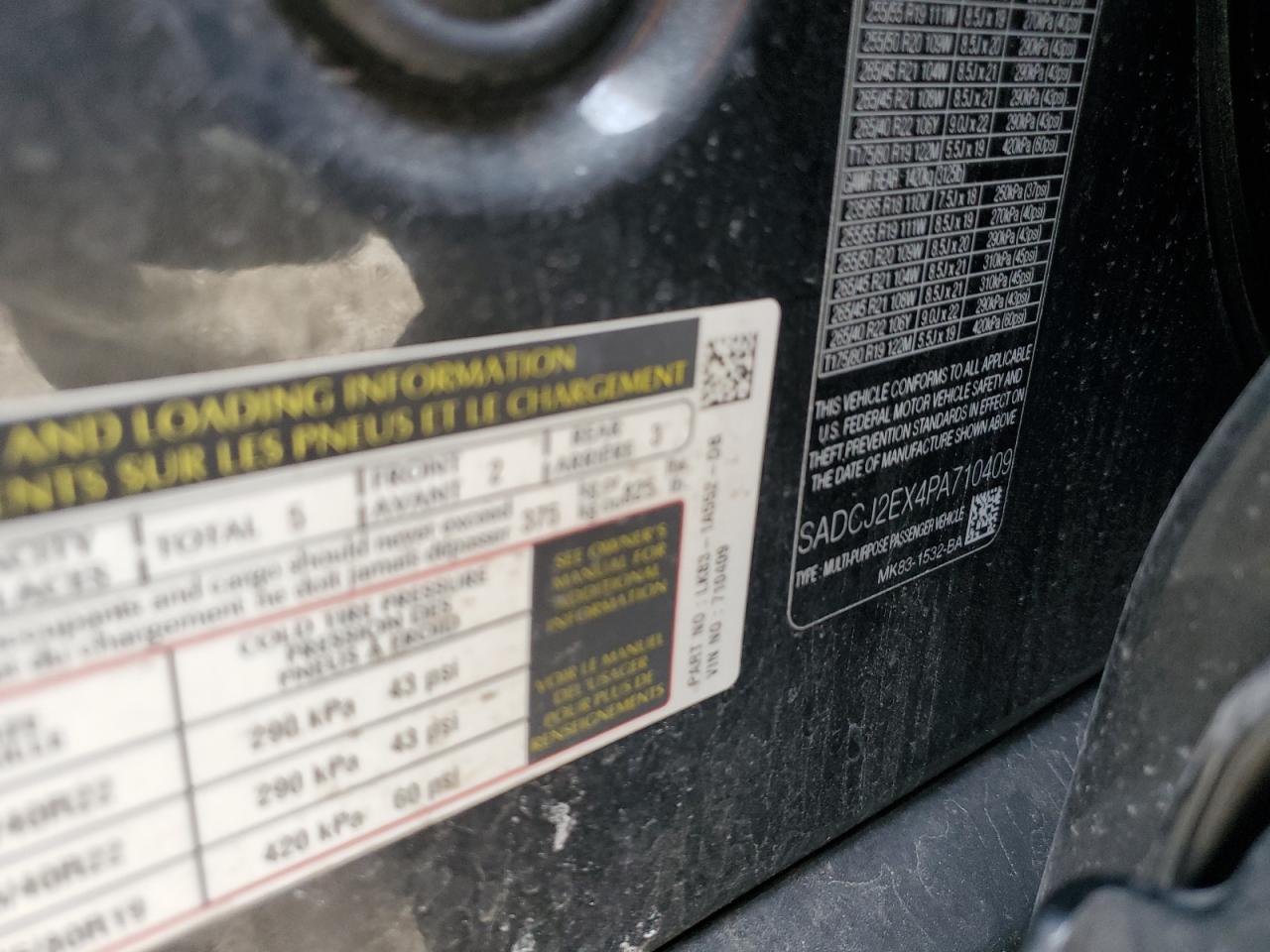 2023 JAGUAR F-PACE S VIN:SADCJ2EX4PA710409