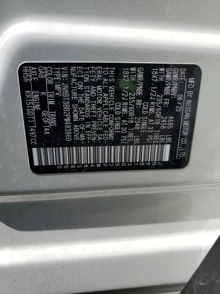 2023 NISSAN ROGUE SV VIN:JN8BT3BB2PW483860