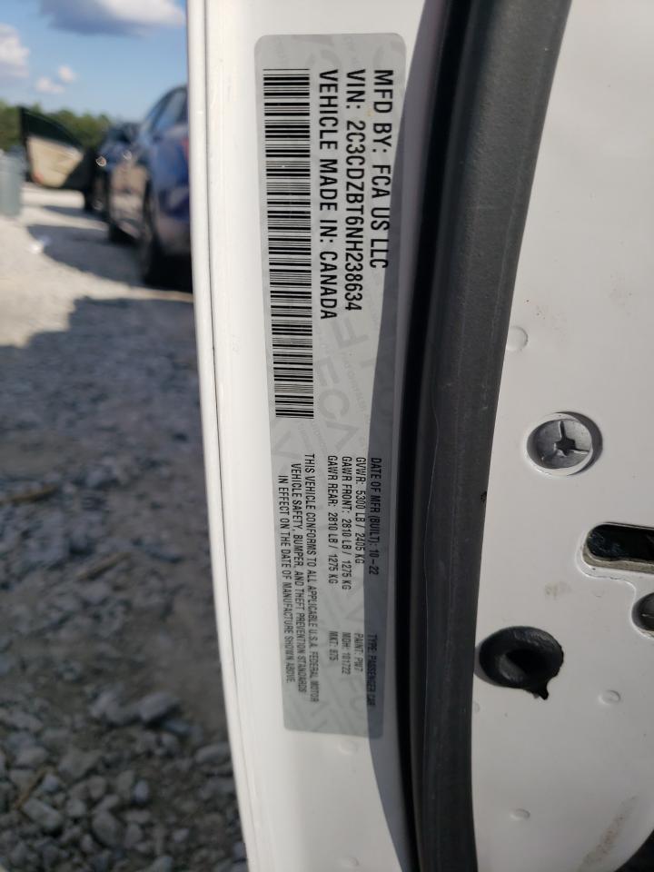 2022 DODGE CHALLENGER R/T VIN:2C3CDZBT6NH238634