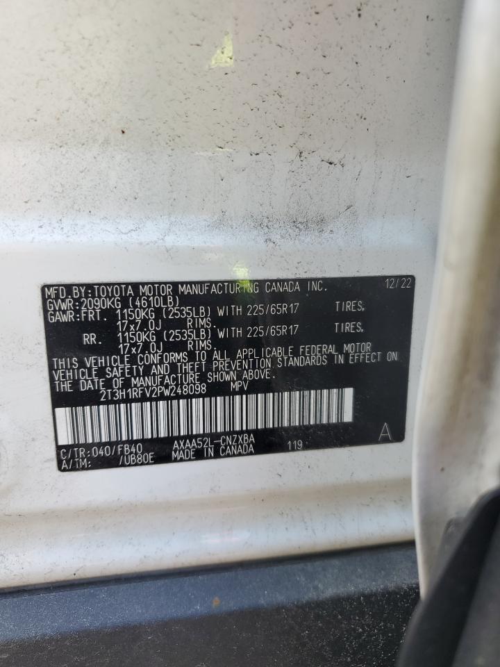 2023 TOYOTA RAV4 LE VIN:2T3H1RFV2PW248098