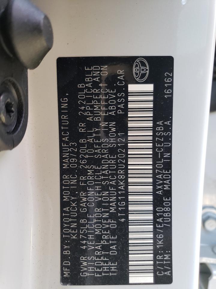 2024 TOYOTA CAMRY SE NIGHT SHADE VIN:4T1G11AK8RU202121