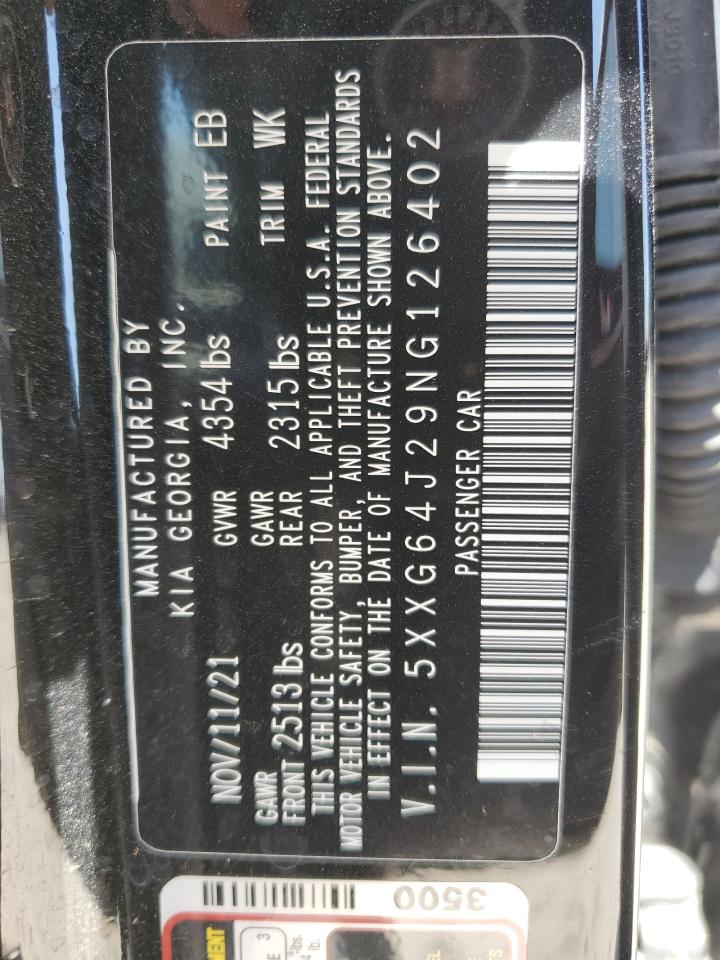 2022 KIA K5 GT LINE VIN:5XXG64J29NG126402