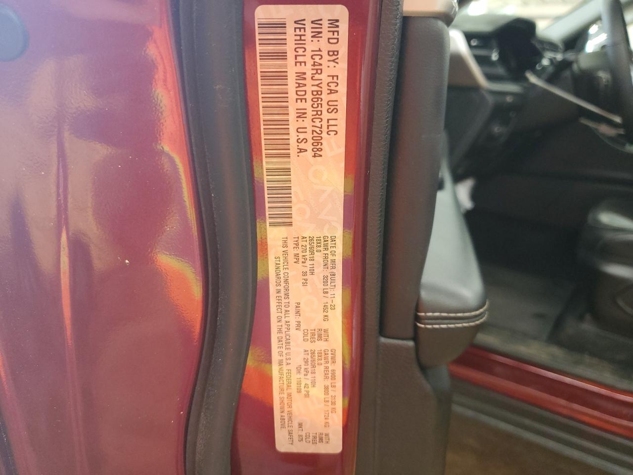 2024 JEEP GRAND CHEROKEE LIMITED 4XE VIN:1C4RJYB65RC720684