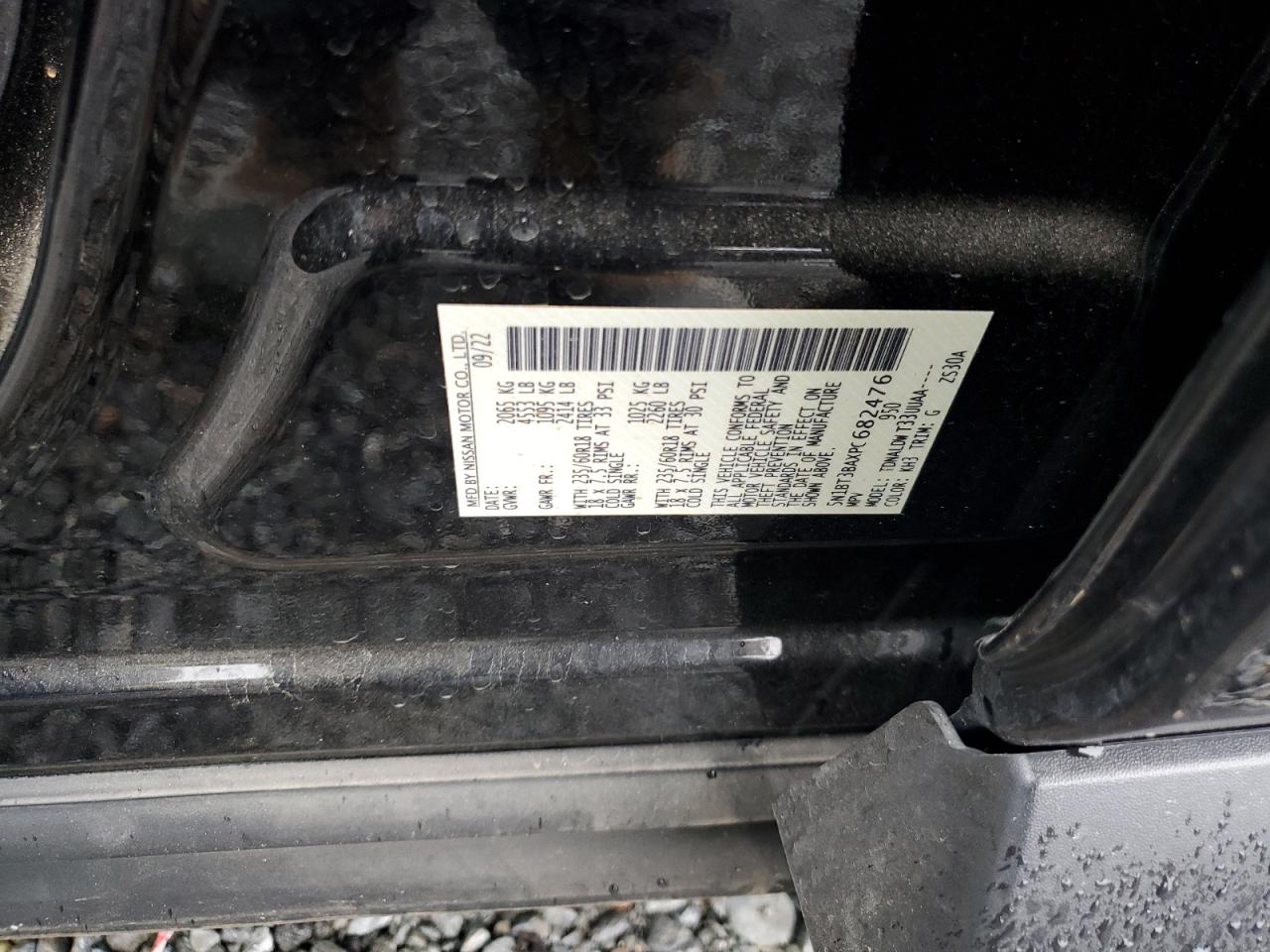 2023 NISSAN ROGUE SV VIN:5N1BT3BAXPC682476