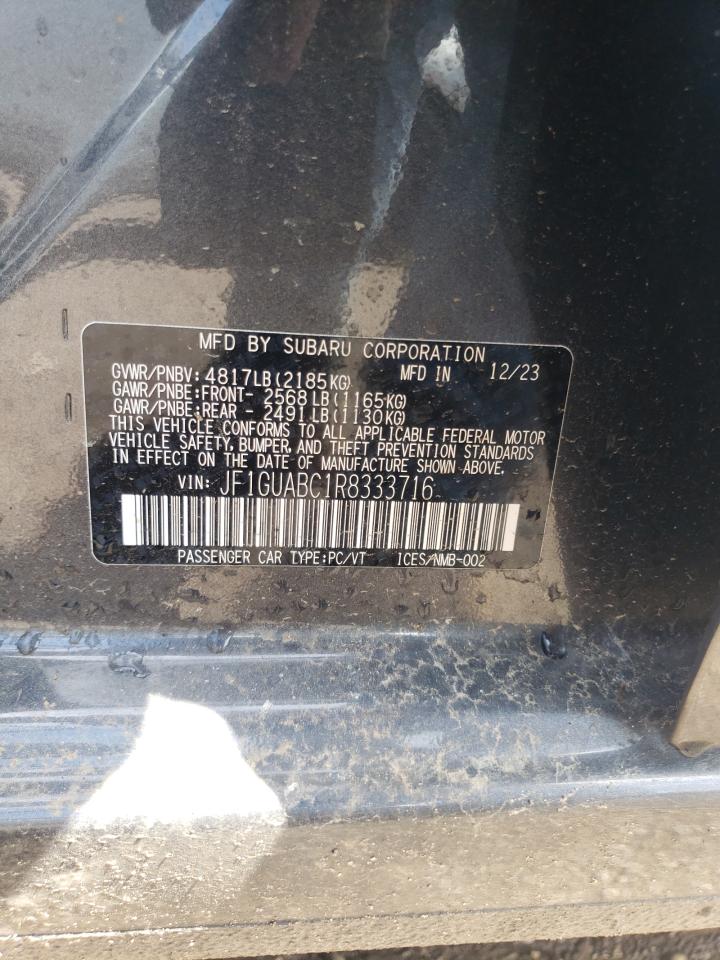 2024 SUBARU IMPREZA VIN:JF1GUABC1R8333716