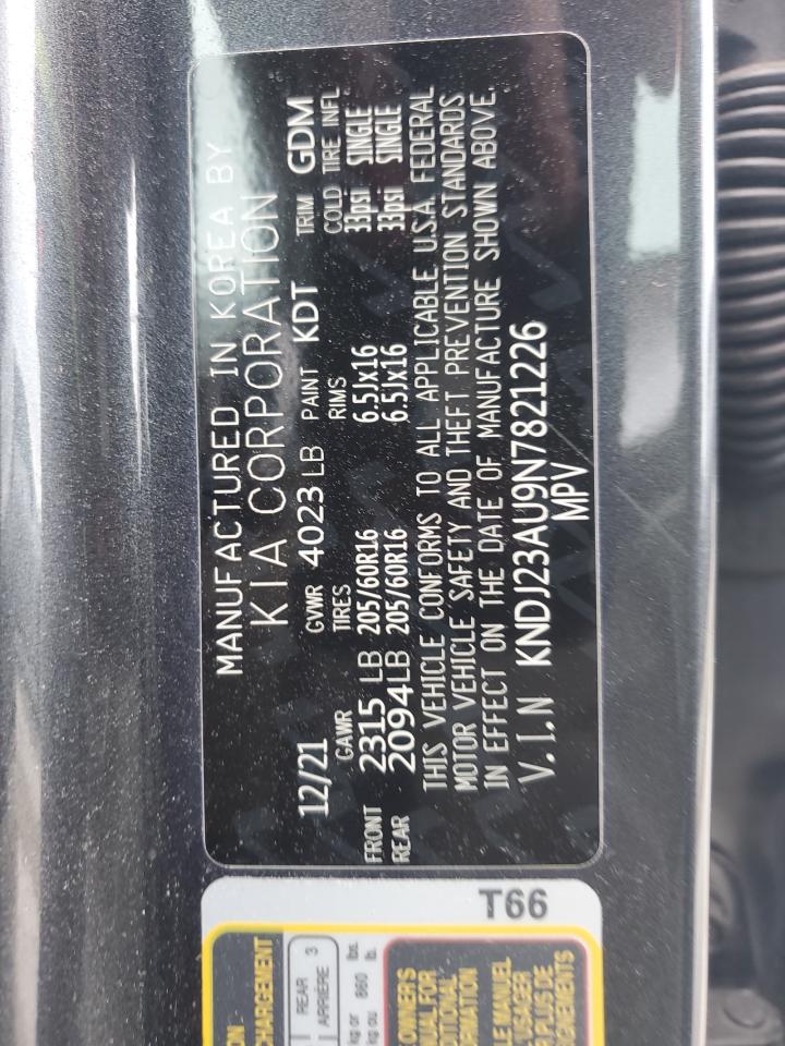 2022 KIA SOUL LX VIN:KNDJ23AU9N7821226