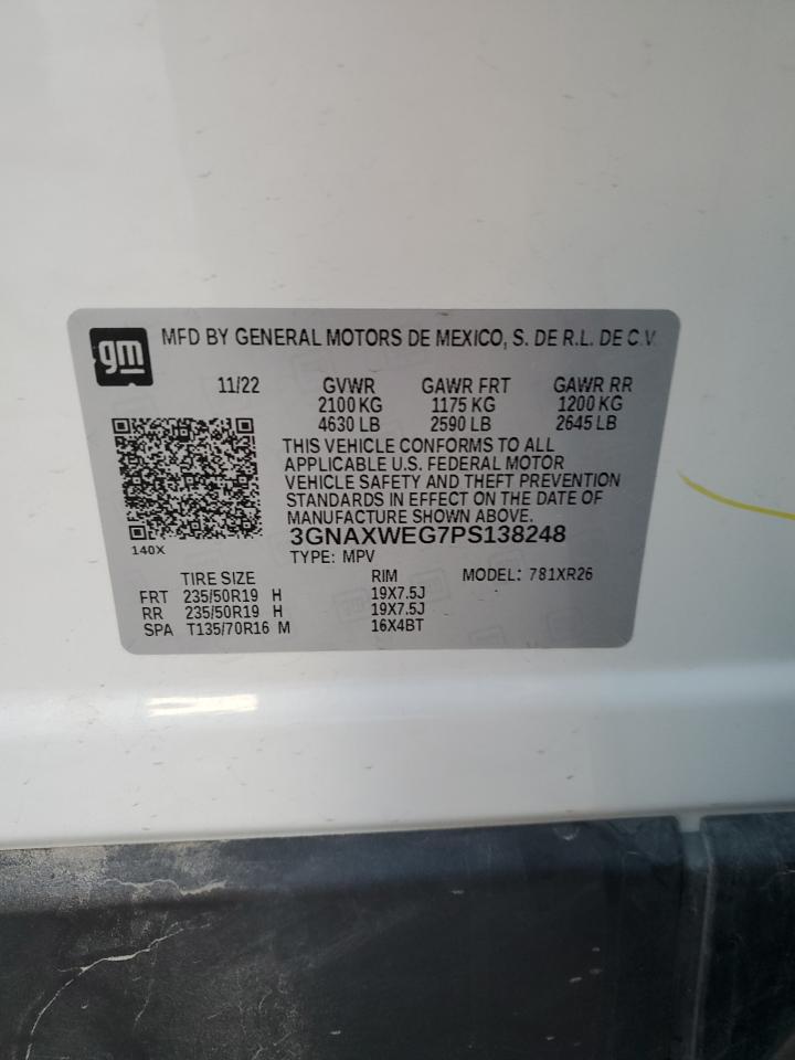 2023 CHEVROLET EQUINOX RS VIN:3GNAXWEG7PS138248