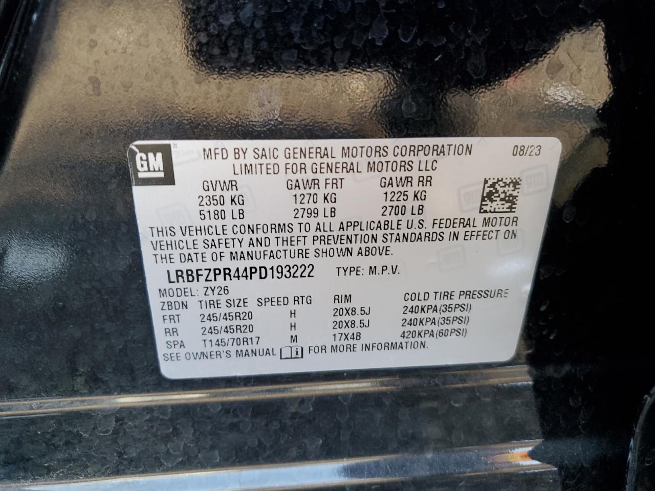 2023 BUICK ENVISION ESSENCE VIN:LRBFZPR44PD193222