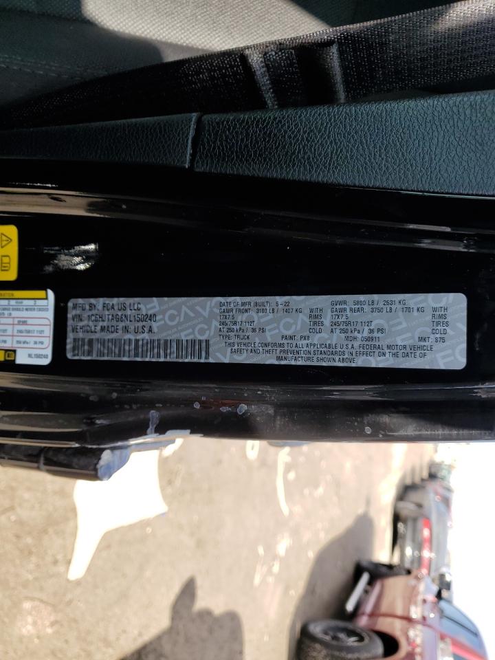 2022 JEEP GLADIATOR SPORT VIN:1C6HJTAG8NL150240