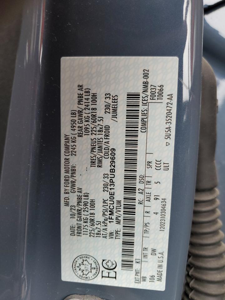 2023 FORD ESCAPE VIN:1FMCU0E13PUB29609