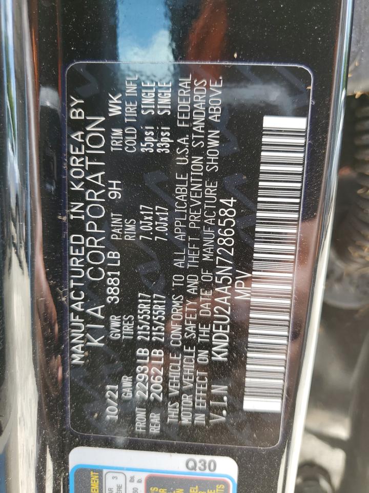 2022 KIA SELTOS S VIN:KNDEU2AA5N7286584
