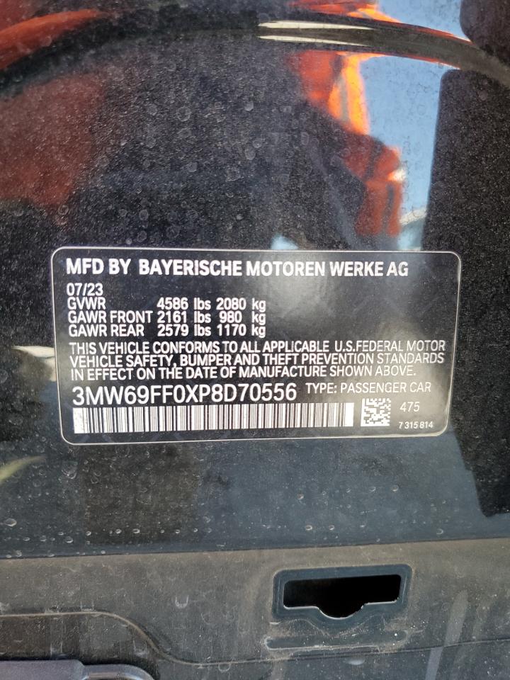 2023 BMW 330I VIN:3MW69FF0XP8D70556