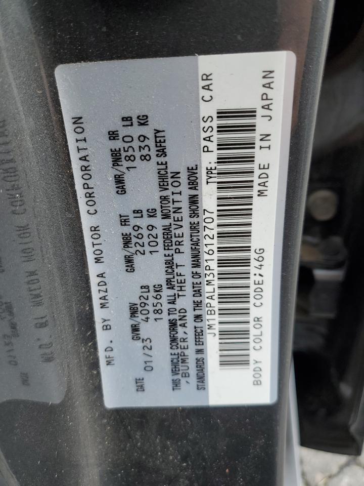 2023 MAZDA 3 PREFERRED VIN:JM1BPALM3P1612707