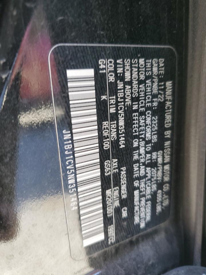 2022 NISSAN ROGUE SPORT SL VIN:JN1BJ1CV5NW351464