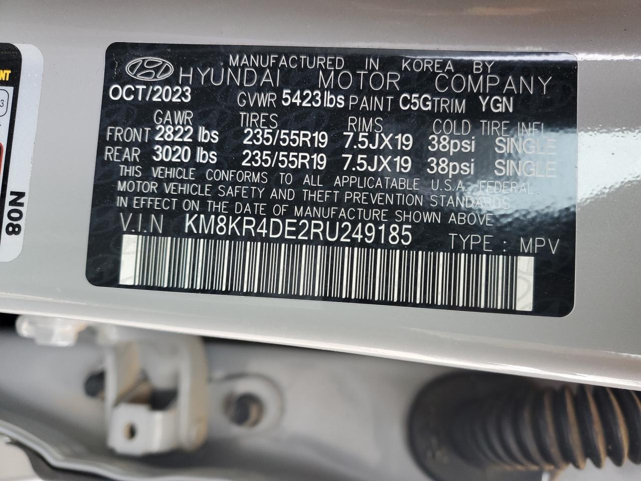 2024 HYUNDAI IONIQ 5 LIMITED VIN:KM8KR4DE2RU249185