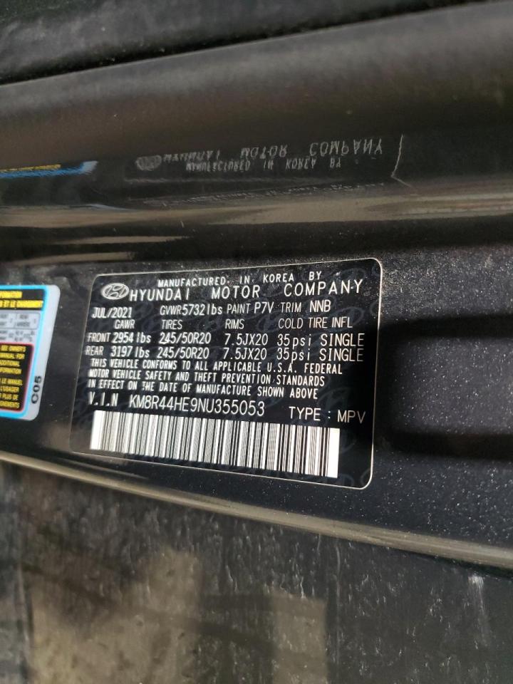 2022 HYUNDAI PALISADE SEL VIN:KM8R44HE9NU355053